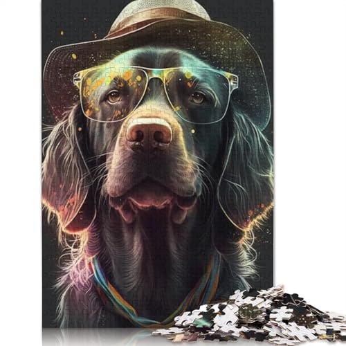 1000-teiliges Kunst-Puzzle mit Labrador-Hunden, für Erwachsene, Holzpuzzles für Erwachsene, Teenager, Mann, Frau, Geschenk, 1000 Stück (75 x 50 cm) von TBDUEPS