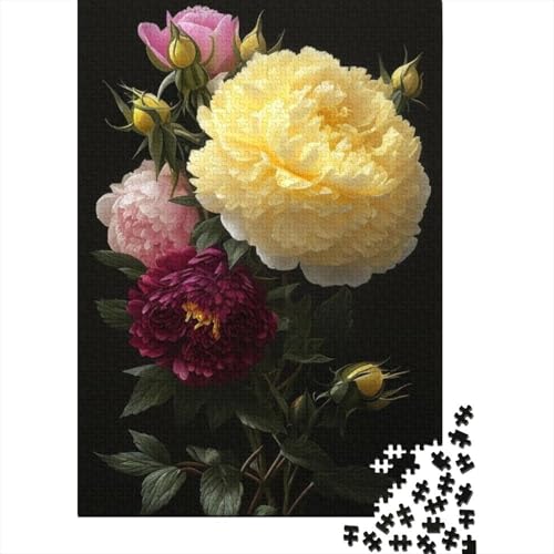 1000-teiliges Kunstblumen-Holzpuzzle, Holzpuzzle für Erwachsene und Jugendliche ab 12 Jahren, 1000 Teile (38 x 26 cm) von TBDUEPS