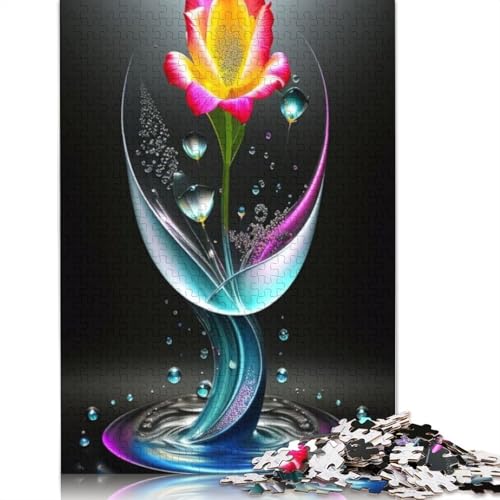 1000-teiliges Kunstblumen-Puzzle für Erwachsene, Holzpuzzle, Puzzle für Erwachsene, 1000 Teile (75 x 50 cm) von TBDUEPS