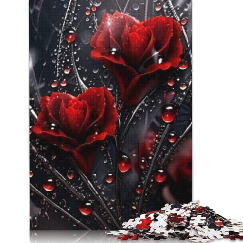 1000-teiliges Kunstblumen-Puzzle für Erwachsene, Holzpuzzle, Puzzle für Erwachsene, 1000 Teile (75 x 50 cm) von TBDUEPS