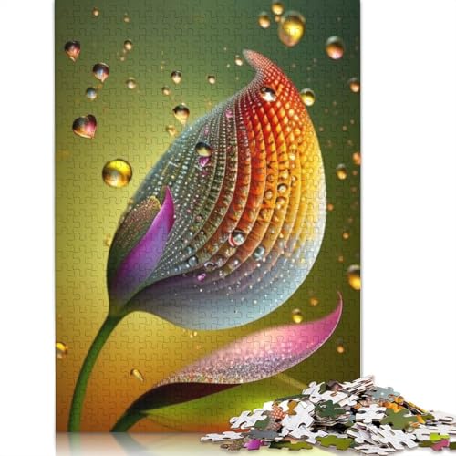 1000-teiliges Kunstblumen-Puzzle für Erwachsene, Holzpuzzle, Puzzle für Erwachsene, 1000 Teile (75 x 50 cm) von TBDUEPS