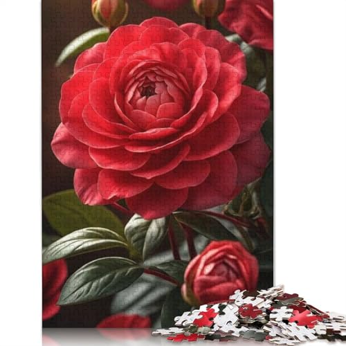 1000-teiliges Kunstblumen-Puzzle für Erwachsene, Holzpuzzle für Erwachsene, Lernspiel, Herausforderungsspielzeug, 1000 Stück (75 x 50 cm) von TBDUEPS