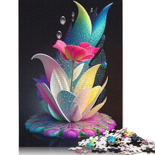 1000-teiliges Kunstblumen-Puzzle für Erwachsene, Holzpuzzle für Erwachsene, für Familienspaß und Spieleabend, 1000 Teile (75 x 50 cm) von TBDUEPS