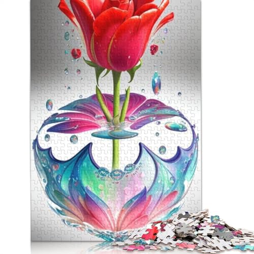 1000-teiliges Kunstblumen-Puzzle für Erwachsene, Holzpuzzle für Erwachsene und Jugendliche, Lernpuzzle, 1000 Teile (75 x 50 cm) von TBDUEPS
