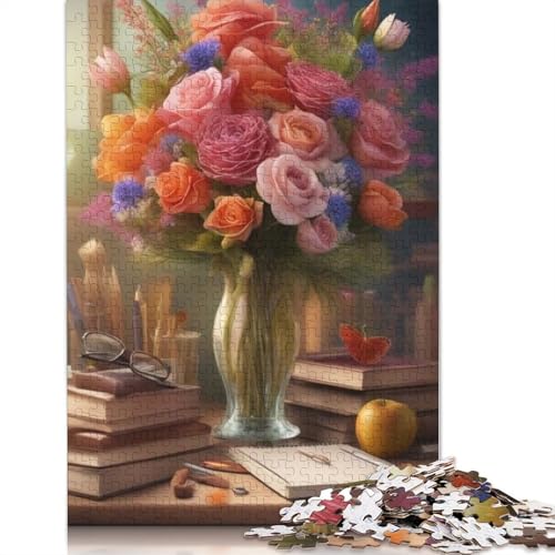 1000-teiliges Kunstblumen-Puzzle für Erwachsene, Holzpuzzles, Puzzles für Erwachsene, Lernspiel, Herausforderungsspielzeug, 1000 Stück (75 x 50 cm) von TBDUEPS