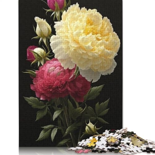 1000-teiliges Kunstblumen-Puzzle für Erwachsene, Puzzle, Erwachsenen-Puzzle, Heimdekoration, Puzzle-Spielzeug, 1000 Stück (75 x 50 cm) von TBDUEPS