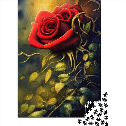 1000-teiliges Kunstblumen-Puzzle für Erwachsene, Puzzle, Lernspiel, Herausforderungsspielzeug, 1000 Stück (38 x 26 cm) von TBDUEPS