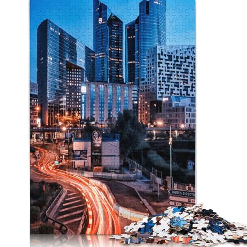 1000-teiliges La Defense at Dusk-Poster-Puzzle für Erwachsene, Puzzle für Erwachsene und Jugendliche, Lernspiel, 1000 Teile (75 x 50 cm) von TBDUEPS