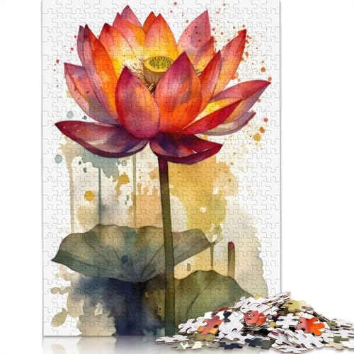 1000-teiliges Lotusblumen-Puzzle, Puzzle für Erwachsene, Schwierigkeitsgrad: Puzzle, Lernspiel, Spielzeug, Familiendekoration, 1000 Teile (38 x 26 cm) von TBDUEPS