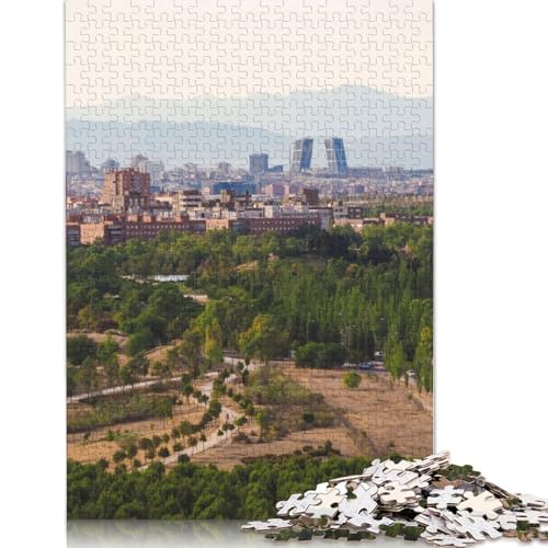 1000-teiliges Madrid-Puzzle für Erwachsene, Holzpuzzles für Erwachsene und Jugendliche ab 12 Jahren, 1000 Teile (75 x 50 cm) von TBDUEPS
