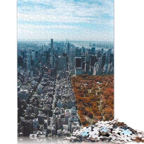 1000-teiliges Manhattan-Puzzle für Erwachsene Teenager, Holzpuzzles für Erwachsene, Puzzles für Erwachsene, Lernspiel, Herausforderungsspielzeug, 1000 Stück (75 x 50 cm) von TBDUEPS