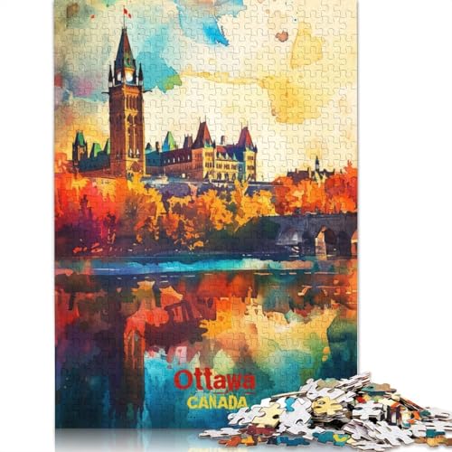 1000-teiliges Ottawa-Kunstposter-Puzzle für Erwachsene, Holzpuzzles für & Teenager, Familienunterhaltungsspielzeug, 1000 Stück (75 x 50 cm) von TBDUEPS