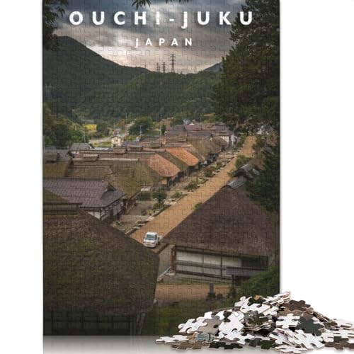 1000-teiliges OuchiJuku-Dorf-Puzzle für Erwachsene und Teenager, Holzpuzzles für Erwachsene, Heimdekoration, Puzzlespielzeug, 1000 Stück (75 x 50 cm) von TBDUEPS