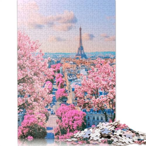1000-teiliges Poster-Puzzle „Paris im Frühling“ für Erwachsene und Teenager. Holzpuzzle für Erwachsene, Lernspiel, Herausforderungsspielzeug, 1000 Stück (75 x 50 cm) von TBDUEPS