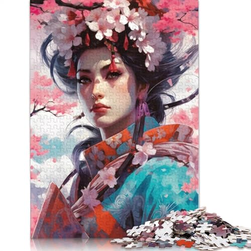 1000-teiliges Puzzle, japanische Mädchen, 3 Stile, Puzzlespiel, Spielzeug für Erwachsene, Familienpuzzle, Geschenkpuzzle, Erwachsene, herausfordernd, 1000 Teile (38 x 26 cm) von TBDUEPS