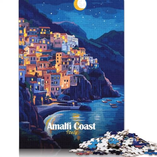 1000-teiliges Puzzle „Amalfiküstennacht“ für Erwachsene, Holzpuzzle für Erwachsene und Teenager, Puzzlegeschenke für Erwachsene, 1000 Stück (75 x 50 cm) von TBDUEPS