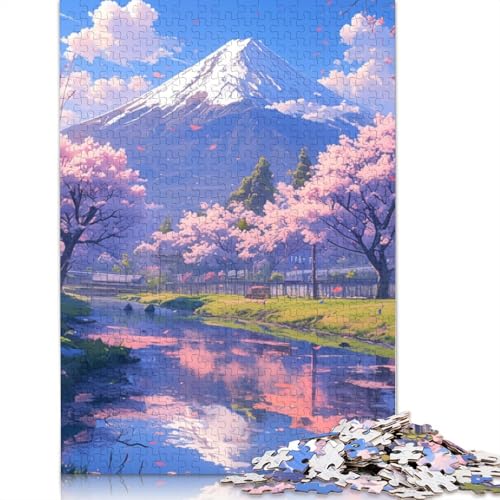 1000-teiliges Puzzle „Bergdorf bei Sonnenuntergang“ für Erwachsene und Teenager, 1000 Teile (75 x 50 cm) von TBDUEPS