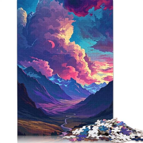 1000-teiliges Puzzle „Bunte Straße im Berg“ für Erwachsene und Teenager. Puzzle für Familienspaß und Spieleabende. 1000 Teile (75 x 50 cm) von TBDUEPS