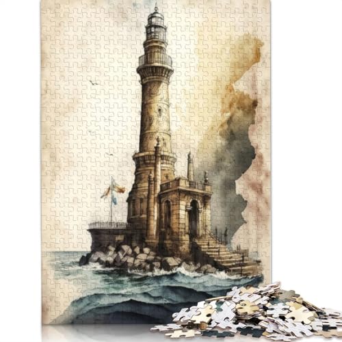 1000-teiliges Puzzle „Der Leuchtturm von Alexandria“ für Erwachsene Teenager. Holzpuzzle für Erwachsene, Lernspiel, Herausforderungsspielzeug, 1000 Teile (75 x 50 cm) von TBDUEPS