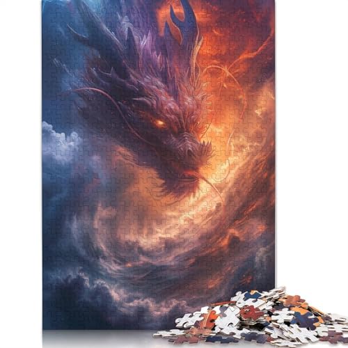 1000-teiliges Puzzle „Drachen in den Wolken“ für Erwachsene, Puzzle, Lernspiel, Herausforderungsspielzeug, 1000 Stück (75 x 50 cm) von TBDUEPS