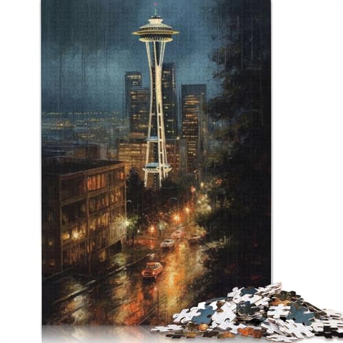 1000-teiliges Puzzle „Emerald City Seattle USA“ für Erwachsene, Holzpuzzles für Erwachsene und Jugendliche ab 12 Jahren, 1000 Teile (75 x 50 cm) von TBDUEPS