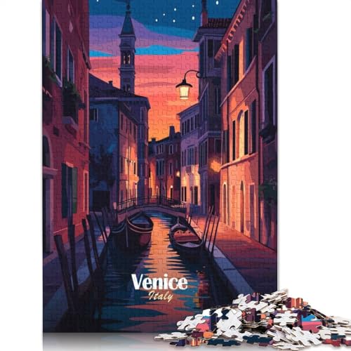 1000-teiliges Puzzle „Kanalnacht in Venedig“ für Erwachsene, Lernspiele für Zuhause, DIY-Spielzeug, 1000 Stück (75 x 50 cm) von TBDUEPS