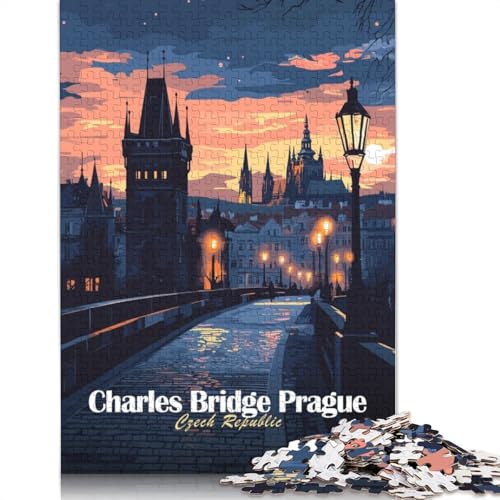 1000-teiliges Puzzle „Karlsbrücke Prag“ für Erwachsene, Puzzle für Erwachsene und Jugendliche, Lernspiel, 1000 Teile (75 x 50 cm) von TBDUEPS