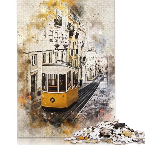1000-teiliges Puzzle „Lissabon in Aquarell“ für Erwachsene, Puzzle für Erwachsene und Jugendliche, Lernspiel, 1000 Teile (75 x 50 cm) von TBDUEPS