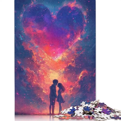 1000-teiliges Puzzle „Paar unter Liebe“ für Erwachsene, Puzzle, Lernspiel, Herausforderungsspielzeug, 1000 Stück (75 x 50 cm) von TBDUEPS