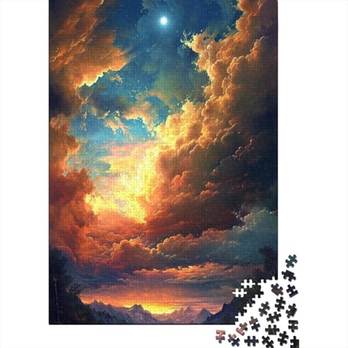 1000-teiliges Puzzle „Sonnenuntergang in den Bergen“ für Erwachsene und Teenager, Lernspielzeug aus Holz, 1000 Teile (38 x 26 cm) von TBDUEPS