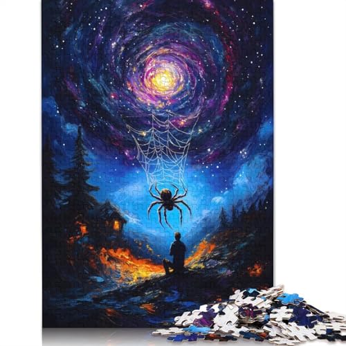 1000-teiliges Puzzle „Spinne und die Galaxie“, Schwierigkeitsgrad, Lernspiele, Spielzeug, 1000 Teile (38 x 26 cm) von TBDUEPS