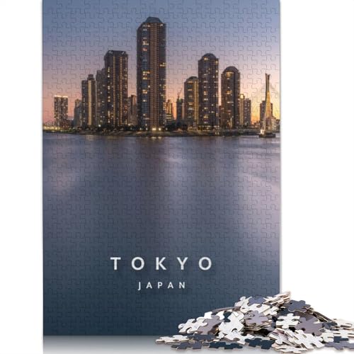 1000-teiliges Puzzle „Tokio City“ für Erwachsene Teenager. Holzpuzzle für Erwachsene, Lernspiel, Herausforderungsspielzeug, 1000 Stück (75 x 50 cm) von TBDUEPS