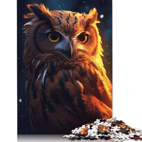 1000-teiliges Puzzle für Erwachsene, 1000-teiliges Eulen-Puzzle, Cooles Puzzle für Erwachsene, schwieriges und herausforderndes Spiel, 1000 Teile (38 x 26 cm) von TBDUEPS