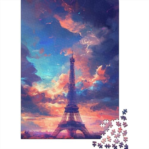 1000-teiliges Puzzle für Erwachsene, Eiffelturm in Paris, Holzpuzzle für Erwachsene, Lernspiel, Herausforderungsspielzeug, 1000 Stück (38 x 26 cm) von TBDUEPS