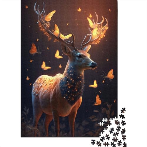 1000-teiliges Puzzle für Erwachsene, Fantasie-Schmetterlinge, Hirsch-Puzzle, Dekompressionsspiel, Spielzeug-Puzzle, Geburtstagsgeschenke, 1000 Teile (75 x 50 cm) von TBDUEPS
