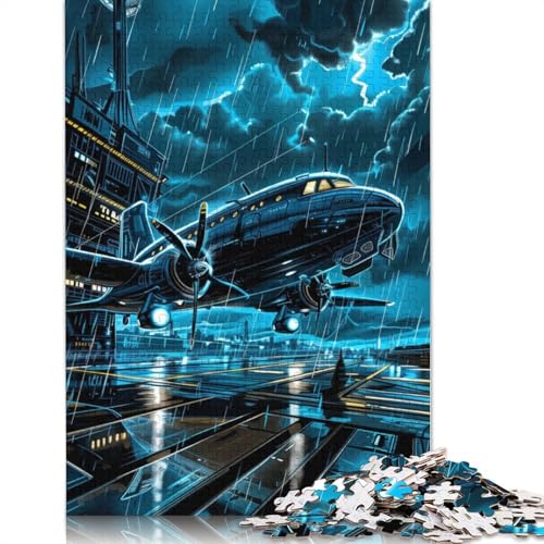 1000-teiliges Puzzle für Erwachsene, Flugzeuge unter Blitz, Holzpuzzle für Erwachsene, Lernspiel, Herausforderungsspielzeug, 1000 Stück (75 x 50 cm) von TBDUEPS