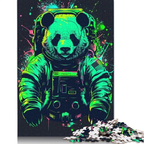 1000-teiliges Puzzle für Erwachsene, Weltraum-Astronauten-Panda, Holzpuzzle für Erwachsene, Lernspiel, Herausforderungsspielzeug, 1000 Stück (75 x 50 cm) von TBDUEPS