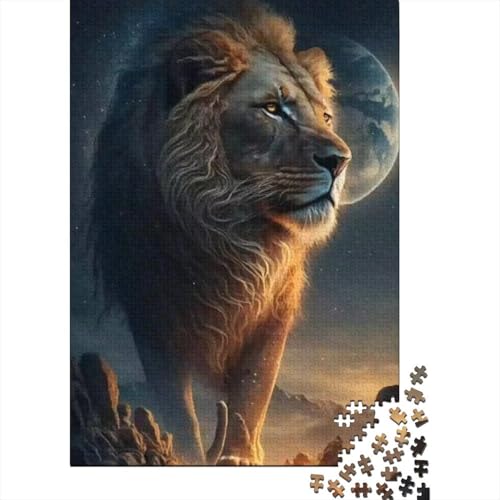 1000-teiliges Puzzle für Erwachsene mit Tierkunst-Löwe, Holzpuzzle für Erwachsene, Lernspiel, Herausforderungsspielzeug, 1000 Stück (38 x 26 cm) von TBDUEPS