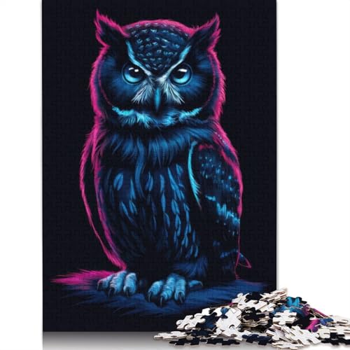 1000-teiliges Puzzle im Eulen-Tierstil, Puzzlespiel, Spielzeug für Erwachsene, Familienpuzzle, Geschenkpuzzle, Erwachsene, herausfordernd, 1000 Teile (38 x 26 cm) von TBDUEPS
