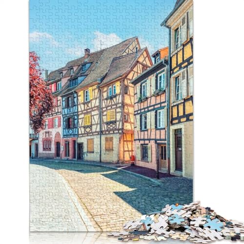 1000-teiliges Puzzle mit Colmar-Straßenposter für Erwachsene Teenager. Holzpuzzles für Teenager, Geschenke, Entspannungspuzzles, Spiele, 1000 Stück (75 x 50 cm) von TBDUEPS