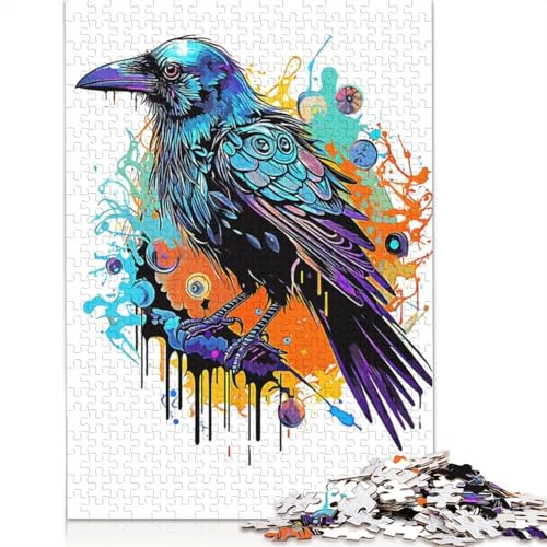1000-teiliges Puzzle mit Krähenmalerei, Schwierigkeitsgrad für Erwachsene, Lernspielzeug, Spiele, Familiendekoration, 1000 Stück (75 x 50 cm) von TBDUEPS