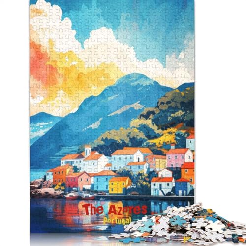 1000-teiliges Puzzle mit Kunstposter „Die Azoren“ für Erwachsene Teenager. Holzpuzzle für Erwachsene, Lernspiel, Herausforderungsspielzeug, 1000 Stück (75 x 50 cm) von TBDUEPS