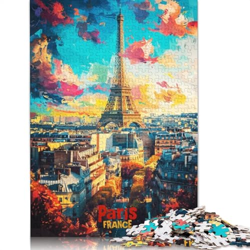 1000-teiliges Puzzle mit Pariser Übersicht, Kunstposter, für Erwachsene Teenager, Holzpuzzles für Teenager, Geschenke, Entspannungspuzzles, Spiele, 1000 Stück (75 x 50 cm) von TBDUEPS