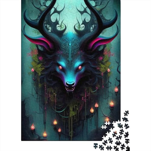 1000-teiliges Puzzle mit Tierkunst-Elch für Erwachsene, Puzzle, Puzzle für Erwachsene, Heimdekoration, Puzzle-Spielzeug, 1000 Stück (38 x 26 cm) von TBDUEPS