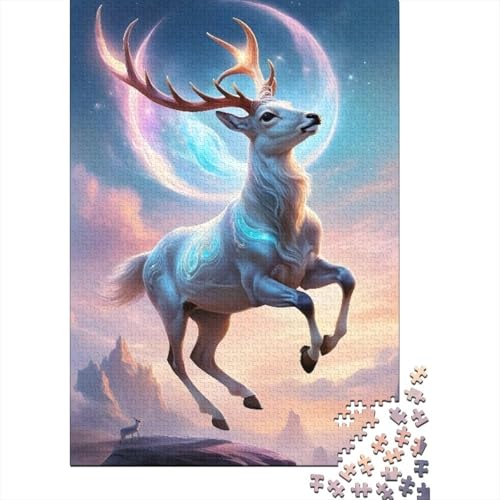 1000-teiliges Puzzle mit Tierkunst-Elch für Erwachsene, Puzzle, Puzzle für Erwachsene, Heimdekoration, Puzzle-Spielzeug, 1000 Stück (38 x 26 cm) von TBDUEPS