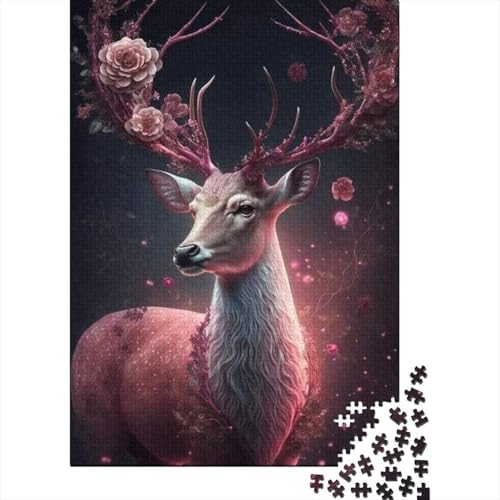 1000-teiliges Puzzle mit Tierkunst-Elch für Erwachsene, Puzzle, Puzzle für Erwachsene, Heimdekoration, Puzzle-Spielzeug, 1000 Stück (38 x 26 cm) von TBDUEPS