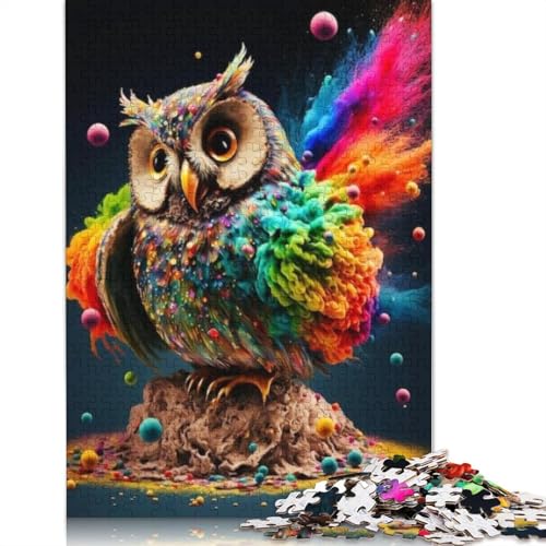 1000-teiliges Puzzle mit Tierkunst-Eule für Erwachsene, Puzzle, Lernspiel, Herausforderungsspielzeug, 1000 Stück (75 x 50 cm) von TBDUEPS