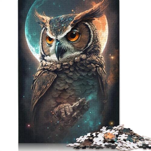 1000-teiliges Puzzle mit Tierkunst-Eule für Erwachsene, Puzzle für Erwachsene und Jugendliche ab 12 Jahren, 1000 Teile (75 x 50 cm) < von TBDUEPS