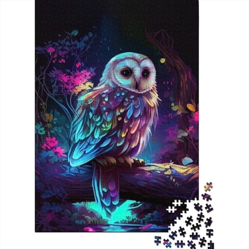 1000-teiliges Puzzle mit Tierkunst-Eule für Erwachsene und Teenager, 1000 Teile (38 x 26 cm) von TBDUEPS