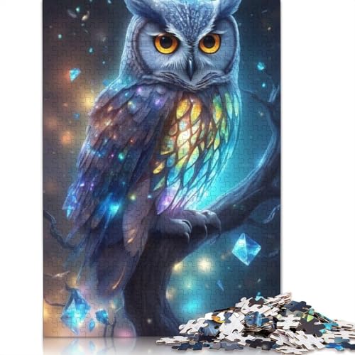 1000-teiliges Puzzle mit Tierkunst-Eule für Erwachsene und Teenager, 1000 Teile (75 x 50 cm) von TBDUEPS